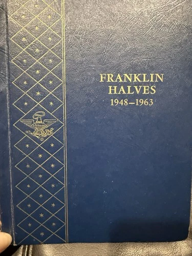 1948 - 1963 Franklin Half Dollars Complete Set (35 Coins) in Whitman Album
