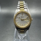 Seiko Watch Women 25mm White Dial Two Tone Daydate Round 7n83-0041 New Batt ZYX