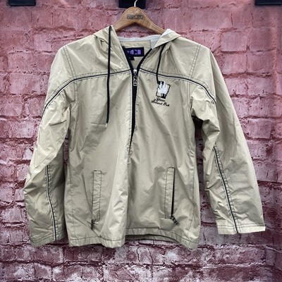 Vintage PCI Windbreaker Jacket Tan Full Zip Women's Size S Glacier National Park
