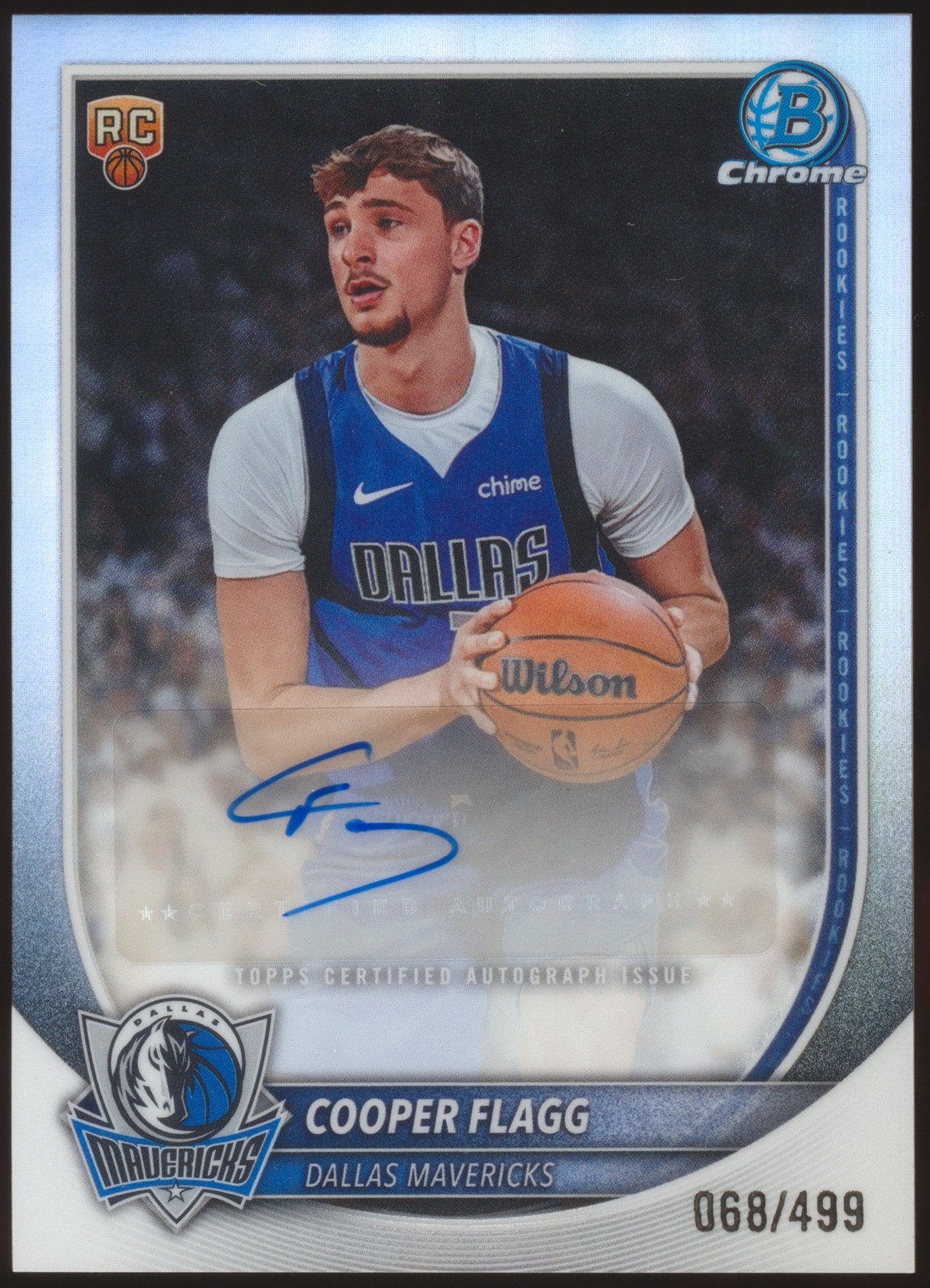 2025 BOWMAN CHROME COOPER FLAGG REFRACTOR AUTO AUTOGRAPH ROOKIE /499!