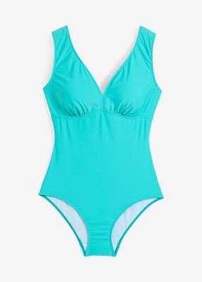 Shape-Badeanzug V-Ausschnitt Gr. 50 Türkis Damen Schwimmanzug Bademode Neu*