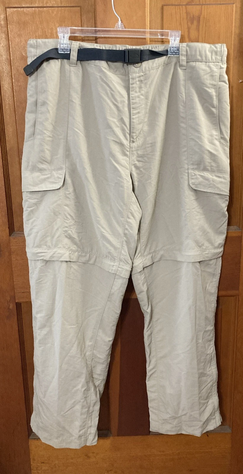 THE NORTH FACE Convertible Cargo Pants Shorts Mens Sz XXL Tan Nylon Adjustable