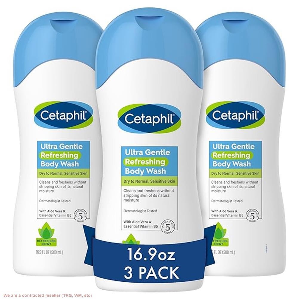 3 УПАКОВКИ средства для мытья тела Cetaphil Ultra Gentle - Освежающий аромат - 169 жидких унций 4390₽