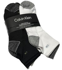 Calvin Klein 6-Pair Men's Cushion Quarter Cut Socks  Black/Gray/White