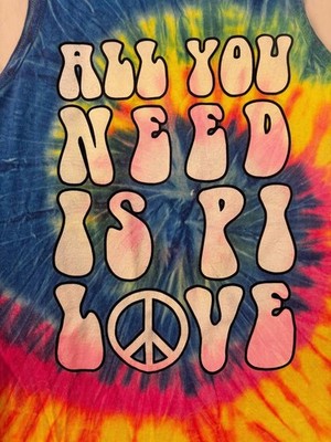 Colortone Tie-Dye Tank Top Small S Psychedelic Rainbow Spiral ΔΔΠ Sorority Greek
