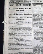 SIEGE OF KNOXVILLE Ambrose Burnside vs. Gen. Longstreet 1863 Civil War Newspaper
