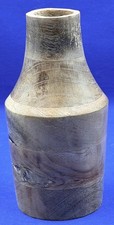 Turned Wood Bud Vase 7" Natural Grain Rustic Decorative Vessel