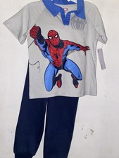 Spider-Man 2 Piece Short Sleeve Set With Sweatpants Little Boys Size 5/6
