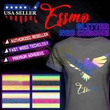 ESSMO™ Neo Chrome Glitter Holographic Sparkle 10" TShirt Heat Transfer Vinyl HTV