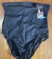 Maidenform Shapewear Size L High Waisted Briefs Underwear FL1854 Black NWT