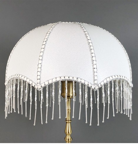 Vintage European Lamp Shades Cloth Bead Lace Table Light Shade Cover Home Decor - Picture 25 of 48