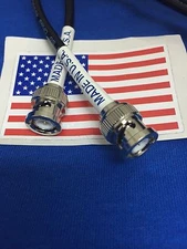 RG58 BNC MALE TO BNC MALE  12 FOOT PIGTAIL JUMPER CABLE  PATCH CORD MADE IN USA