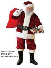 6 PIECE REGAL DELUXE PLUSH SANTA SUIT, MEN'S STANDARD SIZE TO 48 JACKET