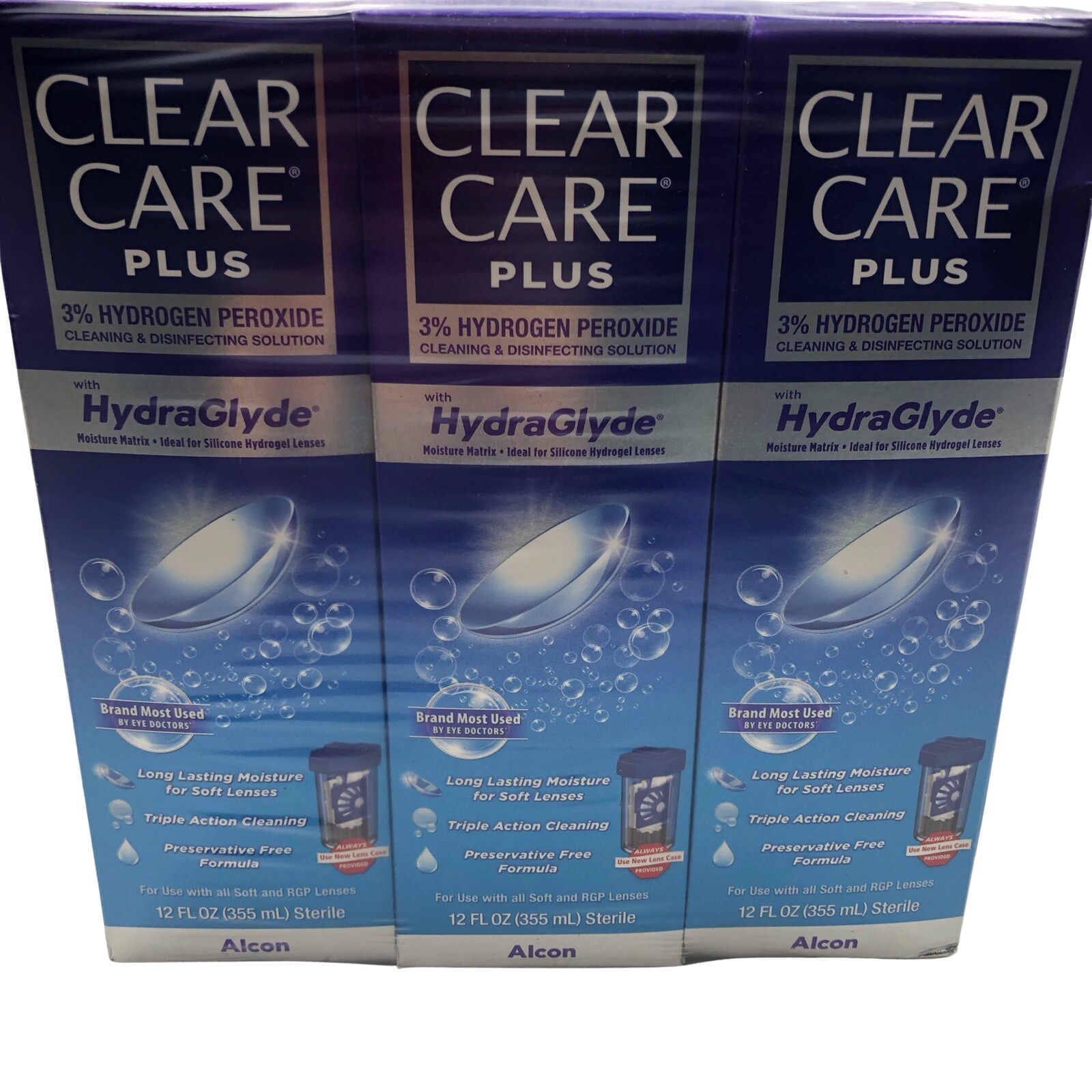 6 PACK Clear Care Plus HydraGlyde Cleaning Solution 12oz Exp 06/25 eBay