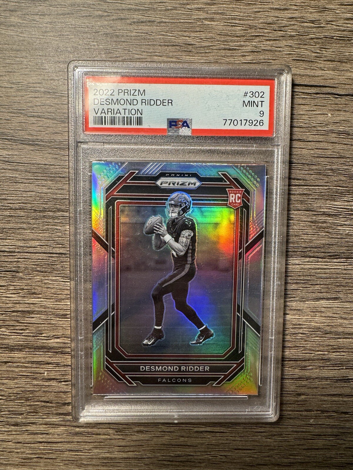 2022 Panini Prizm - Desmond Ridder Rookie Variation Silver Prizm #302 PSA 9