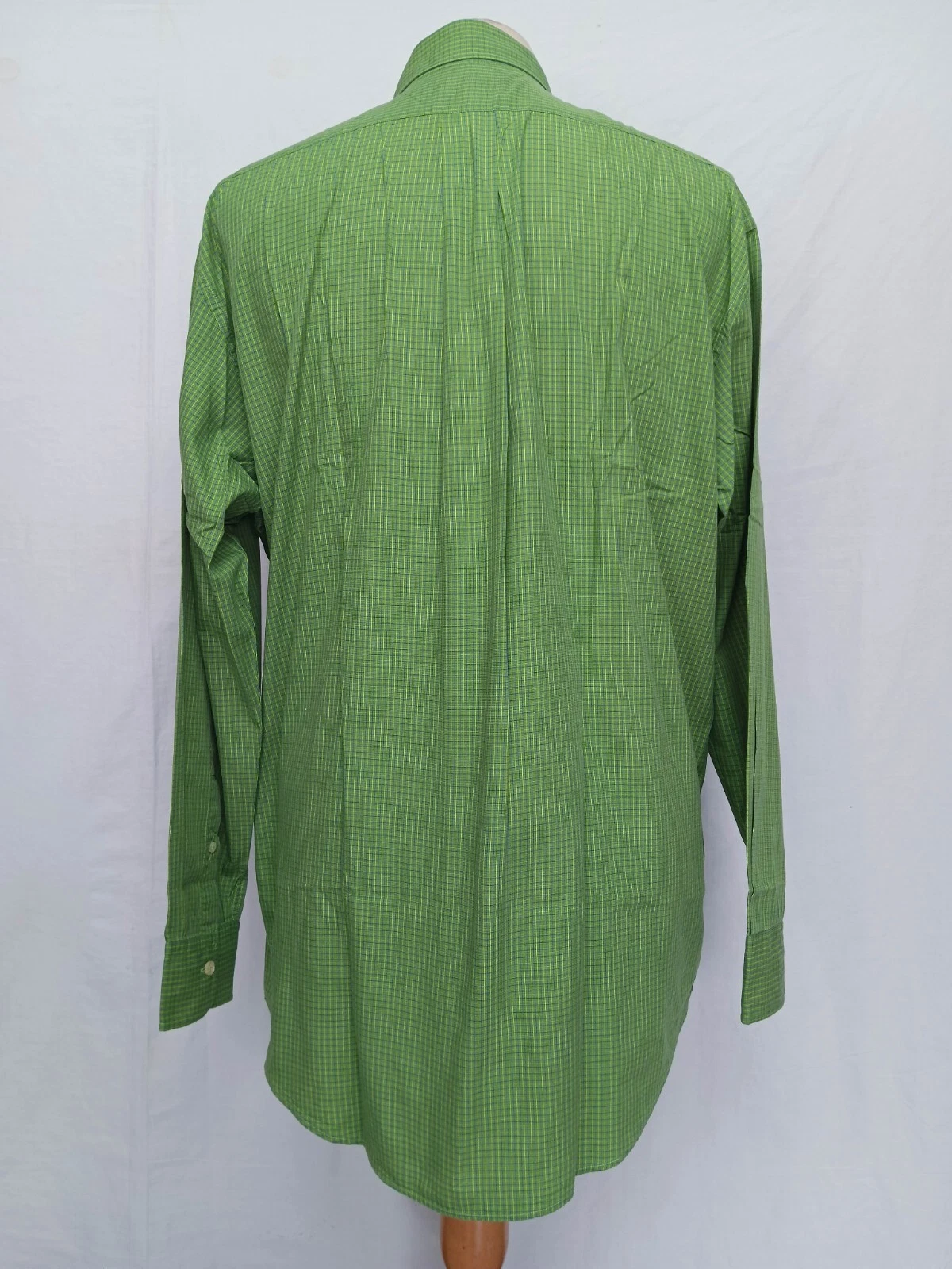 Camicia abito da uomo CELINE Homme verde abbottonata a scacchi blu cotone 15 75 40