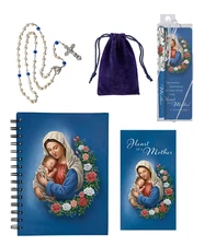 Mother's Day Gift Set:  "Heart of a Mother" Rosary, Case, Notebook, Prayer Book