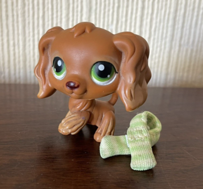 AUTHENTIC LITTLEST PET Shop Cocker Spaniel 1716 Rare Flower Dog w/ Accessory Lot EUR 34,29 - FR