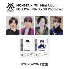 Tarjeta fotográfica oficial HYUNGWON MONSTA X 7º mini álbum FOLLOW FIND YOU