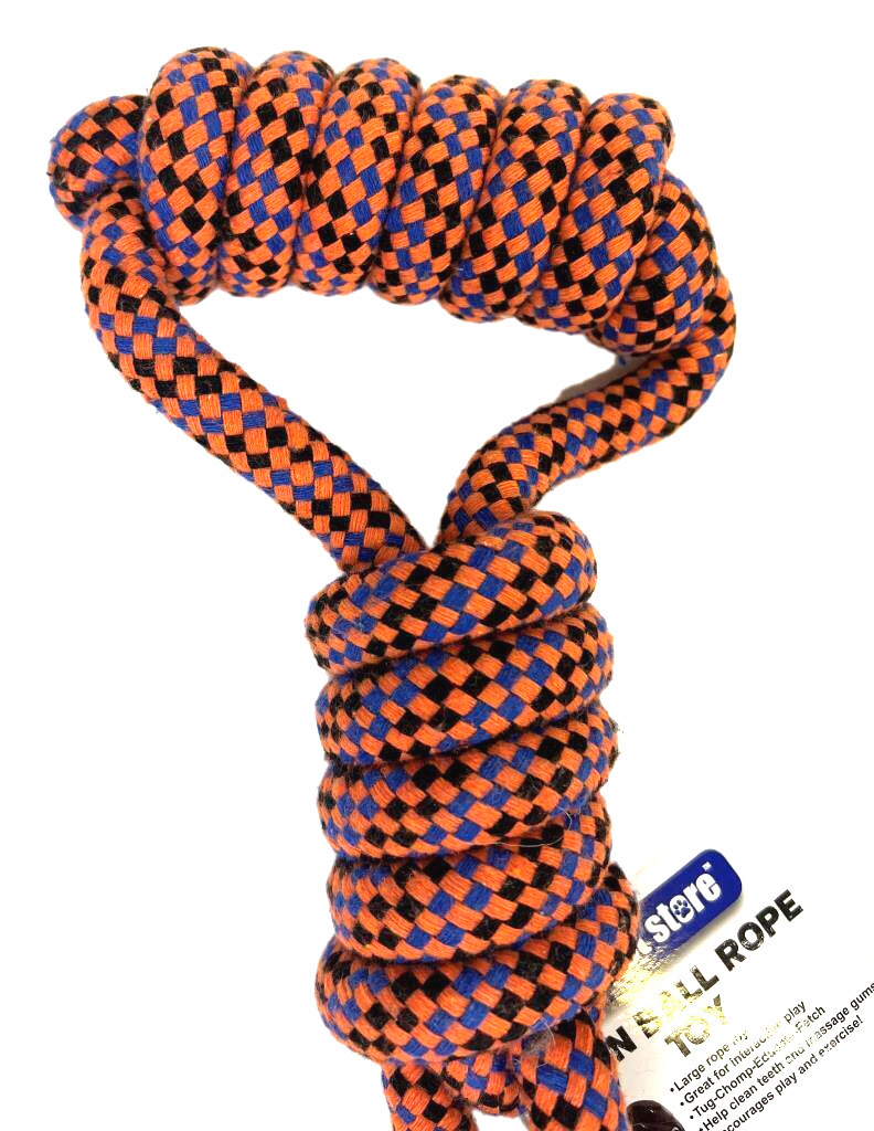 Pet Large Dog Toys Strong Large Rope Tugger Twin Ball Throwing Heavy