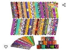 JOYIN Slap Bracelets Party Favors for Kids - 100 Pcs Friendship Bracel B13