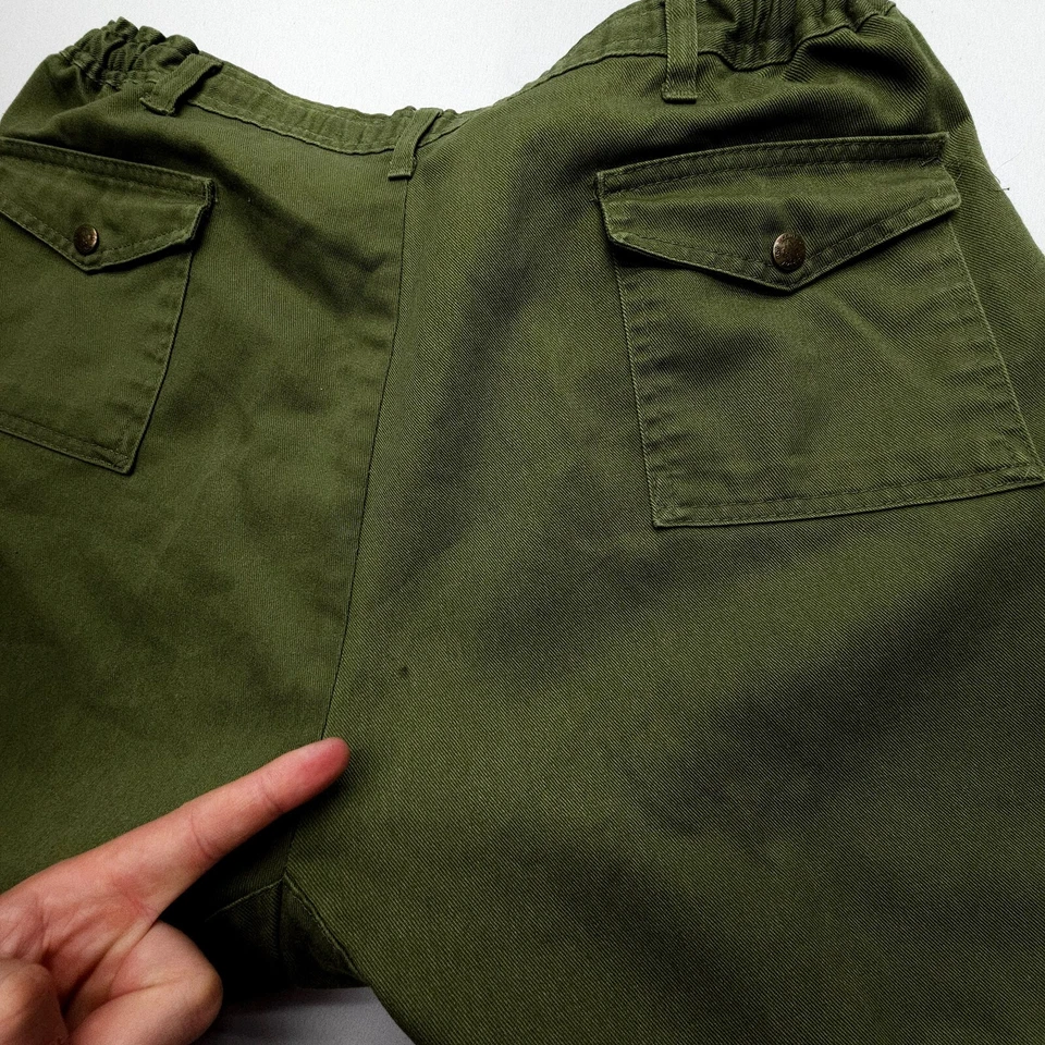 Vintage Boy Scouts Pants Mens 38 Green Hemmed 27" Inseam Elastic Waist Cargo - Image 4 of 4