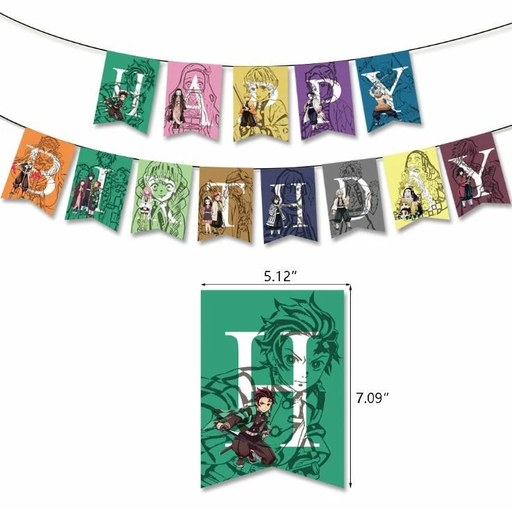 Anime Demon Slayer Party Supplies Balloons Banners Cake Toppers Birthday Decor - image 3 of 4