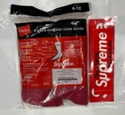 Pack de 4 chaussettes Supreme Hanes   Rouge   100 % authentique   Taille 6 12