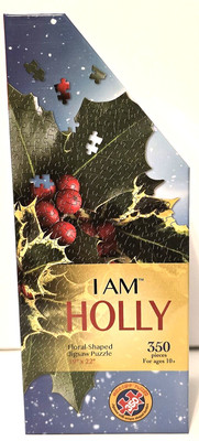 I Am Holly - 350 Piece - Floral Shaped Jigsaw Puzzle - Christmas Themed - NEW