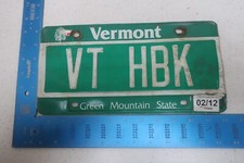 Vermont License Plate Tag VT 2012 12 Vanity Heartbreak Kid H B K Wrestler VT HBK