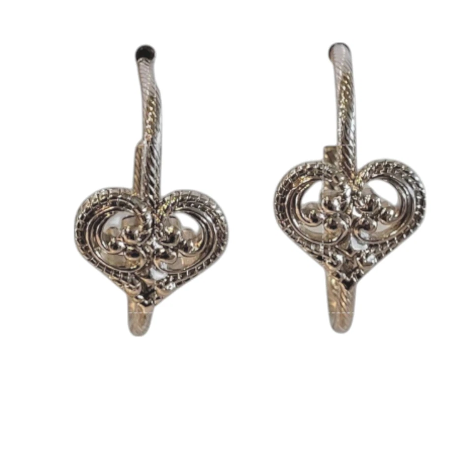 Pendientes perforados vintage Avon filigrana corazón plata 1,5 pulgadas gota Foto 4 de 4