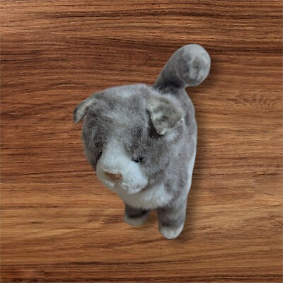 Douglas Cuddle Toys Gray & White Striped Cat Plush Stuffed Animal Realistic 9''