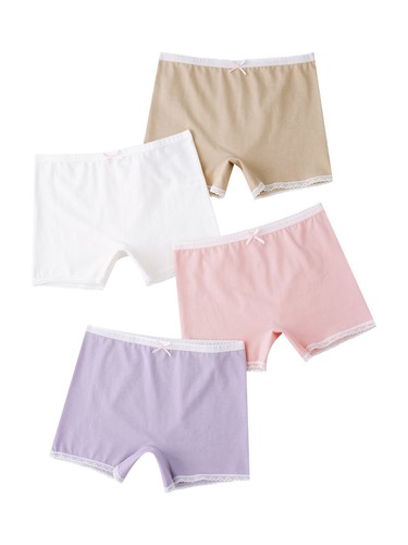 Kids Girls Underwear Under Dress 4Pcs/Set Assorted Boyshorts Playgrounds Cotton - Picture 16 of 60