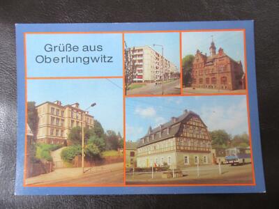 AK Oberlungwitz Oberschule-Altes Postgut-Robert Koch Straße...um 1988 ungelaufen