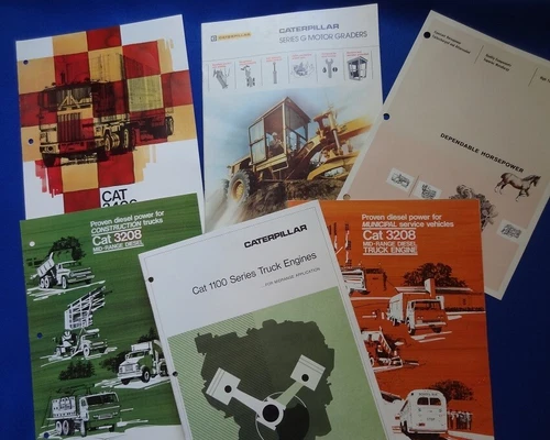 1970's CATERPILLAR Advertising Sales Brochures - Lot of 6 pieces