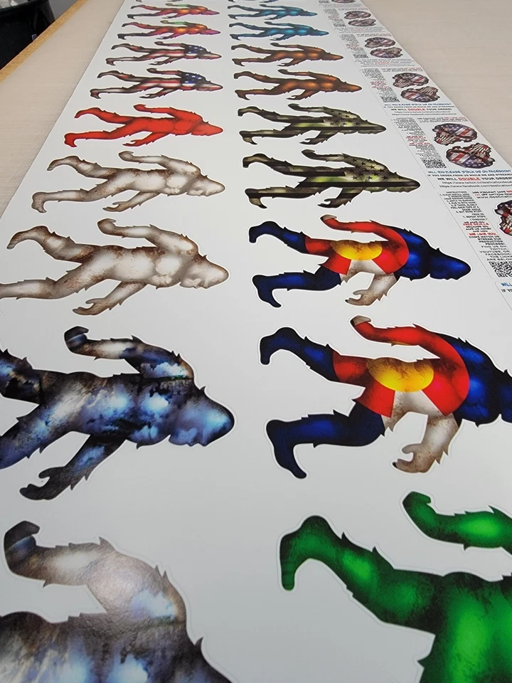 Sasquatch Yeti Bigfoot Decal Sticker for Car Truck Window Bumper American Flag - Image 3 of 4