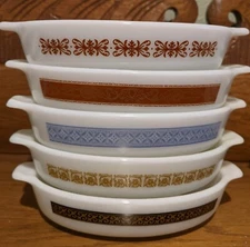 Set of 3 ~ Pyrex 700 Au Gratin Pixie Dish Stands Slstands