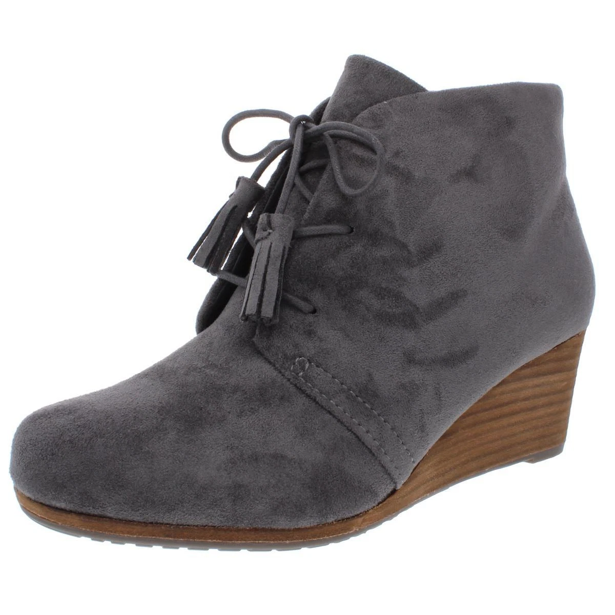 Gray wedge boots sale