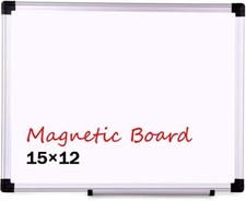 15x12 Inch Magnetic Dry Erase White Board | Wall Mountable Message Scoreboard
