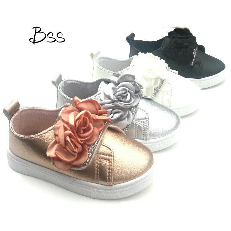 Infant Toddler Girls Dress Sneakers Shoes Black White Size 9,10