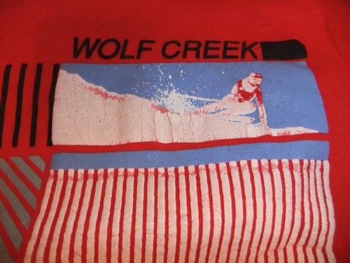 CAMISETA ROJA GRANDE DE COLECCIÓN 1990 ESQUÍ WOLF CREEK ADULTO ALGODÓN HECHA EN EE. UU. MUY LIMPIA - Imagen 6 de 6