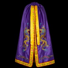 Men Lady Cloak Superhero Cape Embroidered Dragon Halloween Party Ethnic Vintage