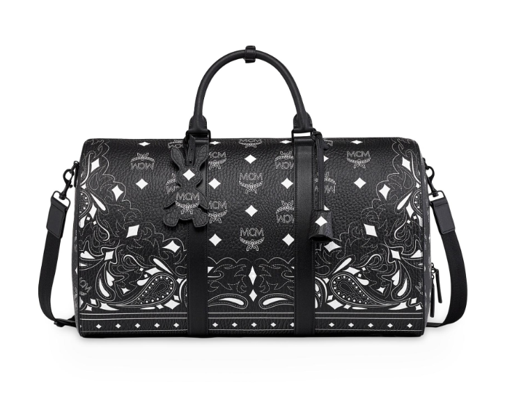 NEW WITH TAGS MCM Ottomar Bandana Visetos Weekender Bag BLACK | eBay