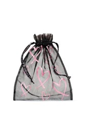 Victorias Secret Black Pink Lingerie Draw String Bag NWT