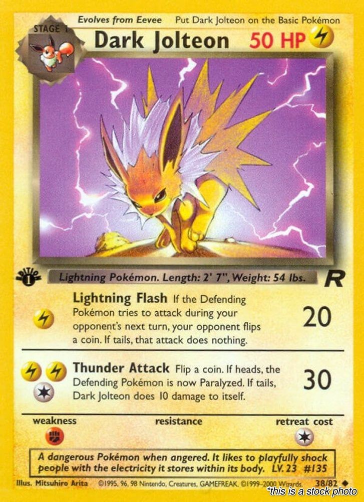 Pokemon Dark Jolteon Team Rocket 38/82 1st Edition Uncommon NM