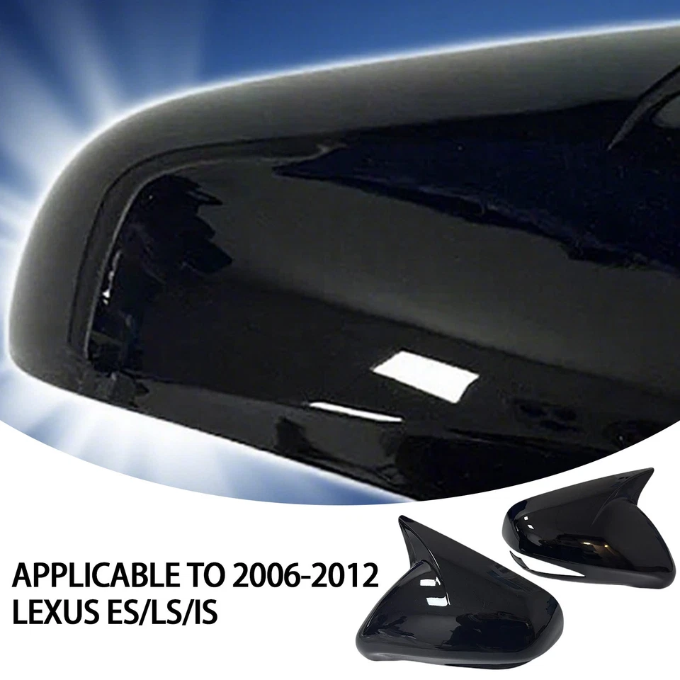 Gloss Black Rearview Mirror Cover Caps For Lexus IS IS250 IS350 IS F 2006-2012M9 Foto 4 de 4
