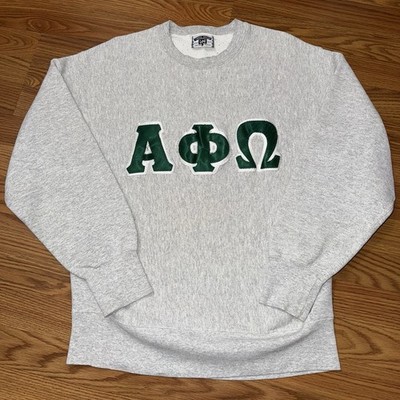 Vintage Alpha Phi Omega Fraternity Sweatshirt Large University USA Made 90s
