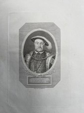 1828 Antique Print: Portrait of Henry 8th of England