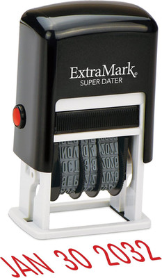 Super Dater Ink Stamp - Self-Inking Rubber Date Stamper - for Documents, Library
