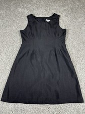 Express Dress 100% Silk Size 13/14 Black Sleeveless Zip Closure 